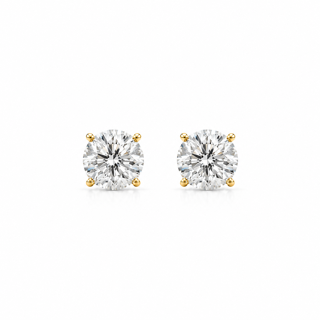 K18 ラウンド LGDスタッドピアス(IGI付)｜0.5～1.0ct