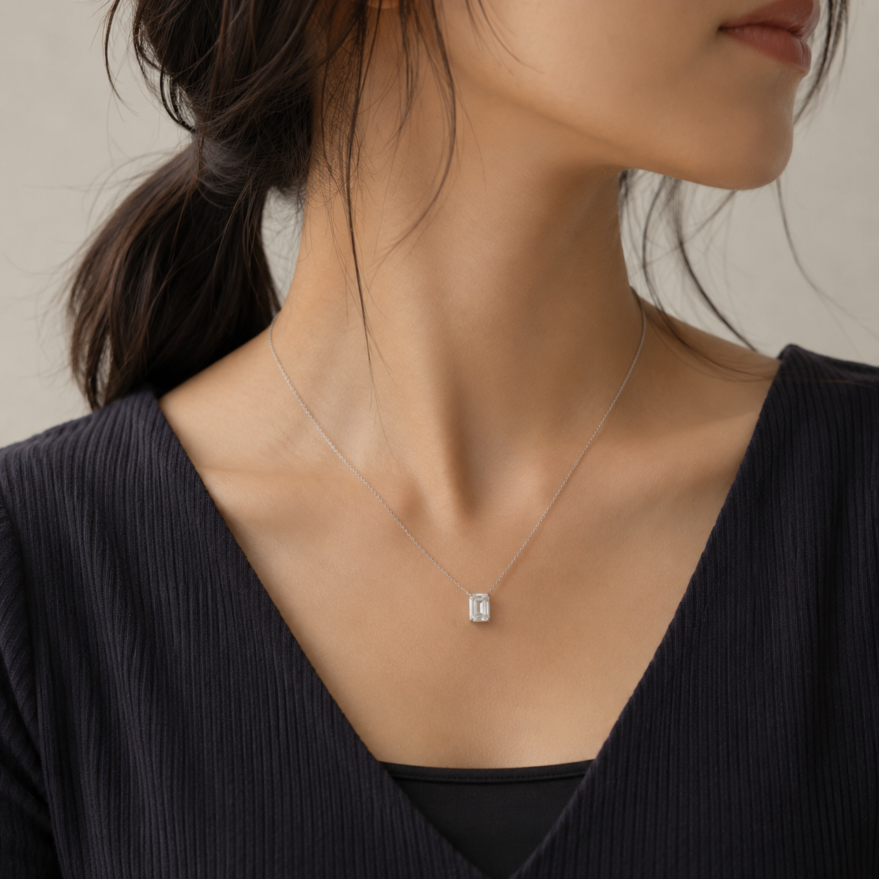 K18 LGDエメラルドカット ペンダントトップ | 1.0ct〜2.0ct