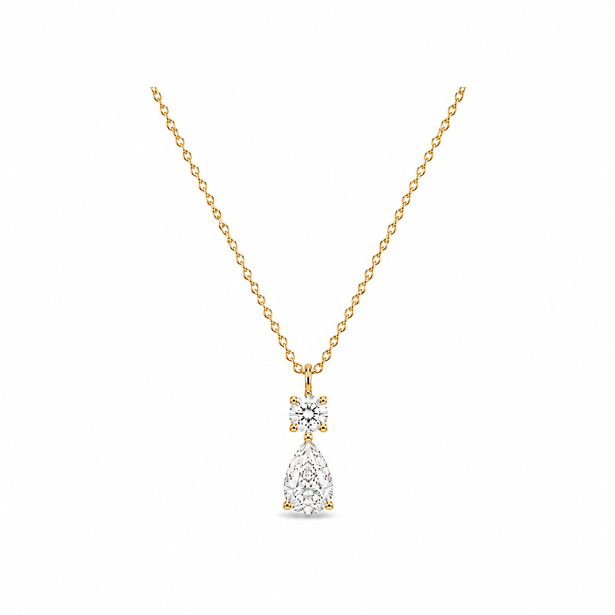 K18 LGDラウンド＆ペアデュオ ペンダントトップ | 0.3ct＋1.0ct〜2.0ct