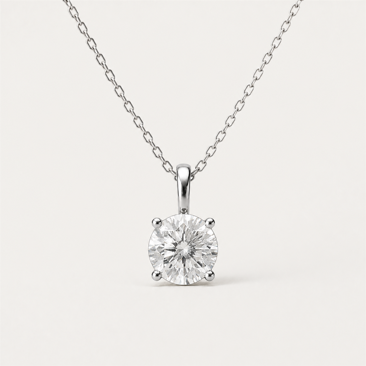 Round Solitaire Diamond Pendant Top | K14/K18 , 1.0ct～2.0ct