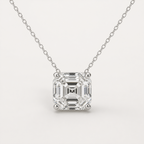 Asscher Solitaire Diamond Pendant Top | K14/K18 , 1.0ct～2.0ct
