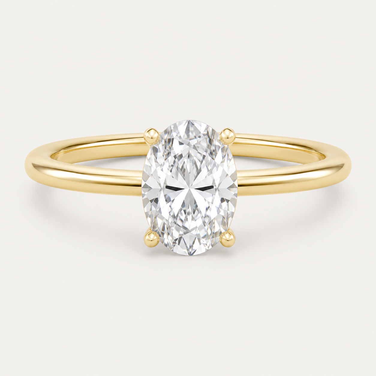 CLASSIC Oval Solitaire Ring | K14/K18, 1.0ct～2.0ct
