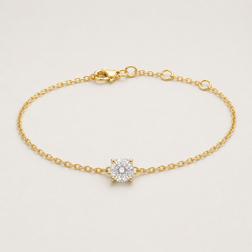 14K Solitaire Bracelet | 0.5ct