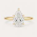 CLASSIC Pear Solitaire Ring | K14/K18, 1.0ct～2.0ct