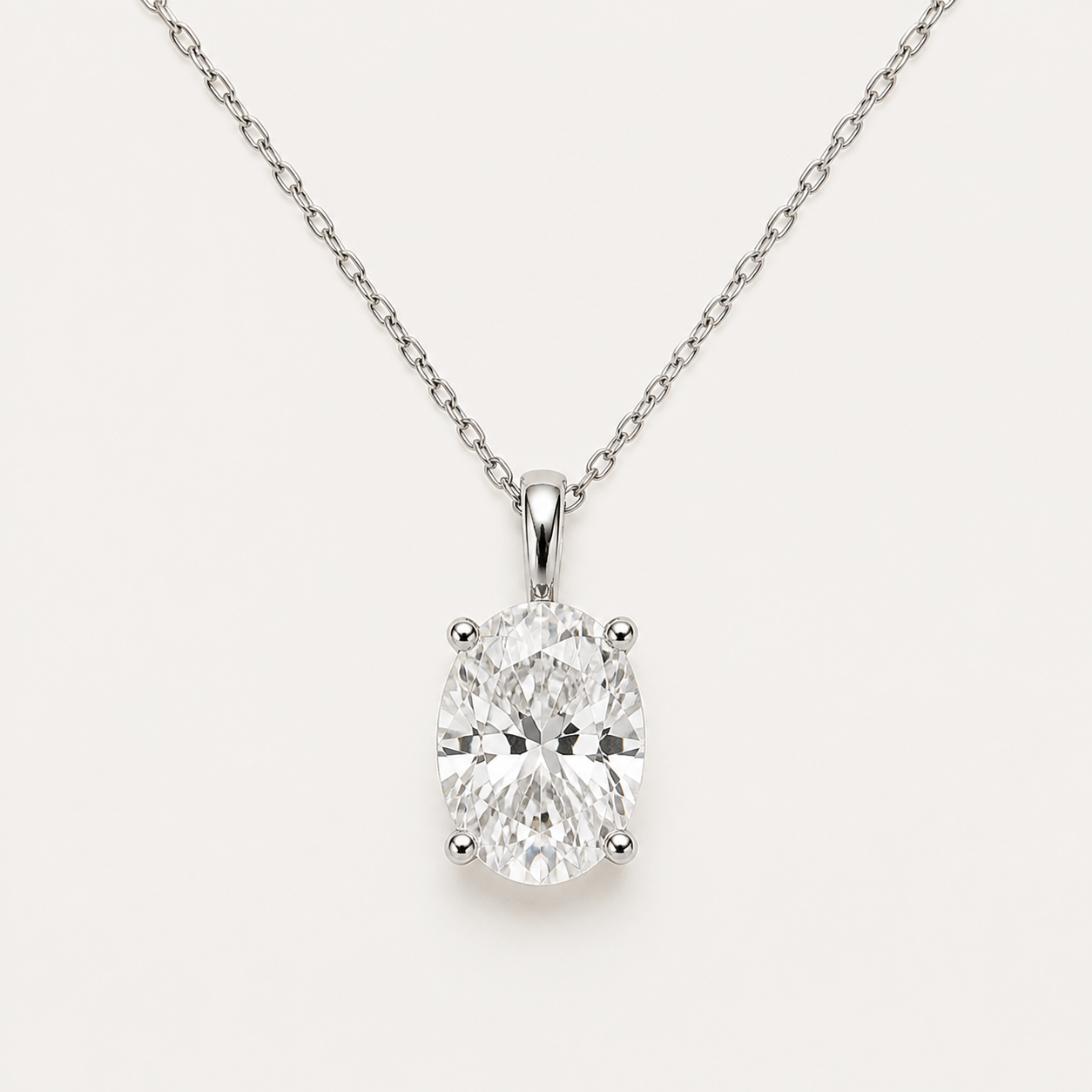 Oval Solitaire Diamond Pendant Top | K14/K18 , 1.0ct～2.0ct