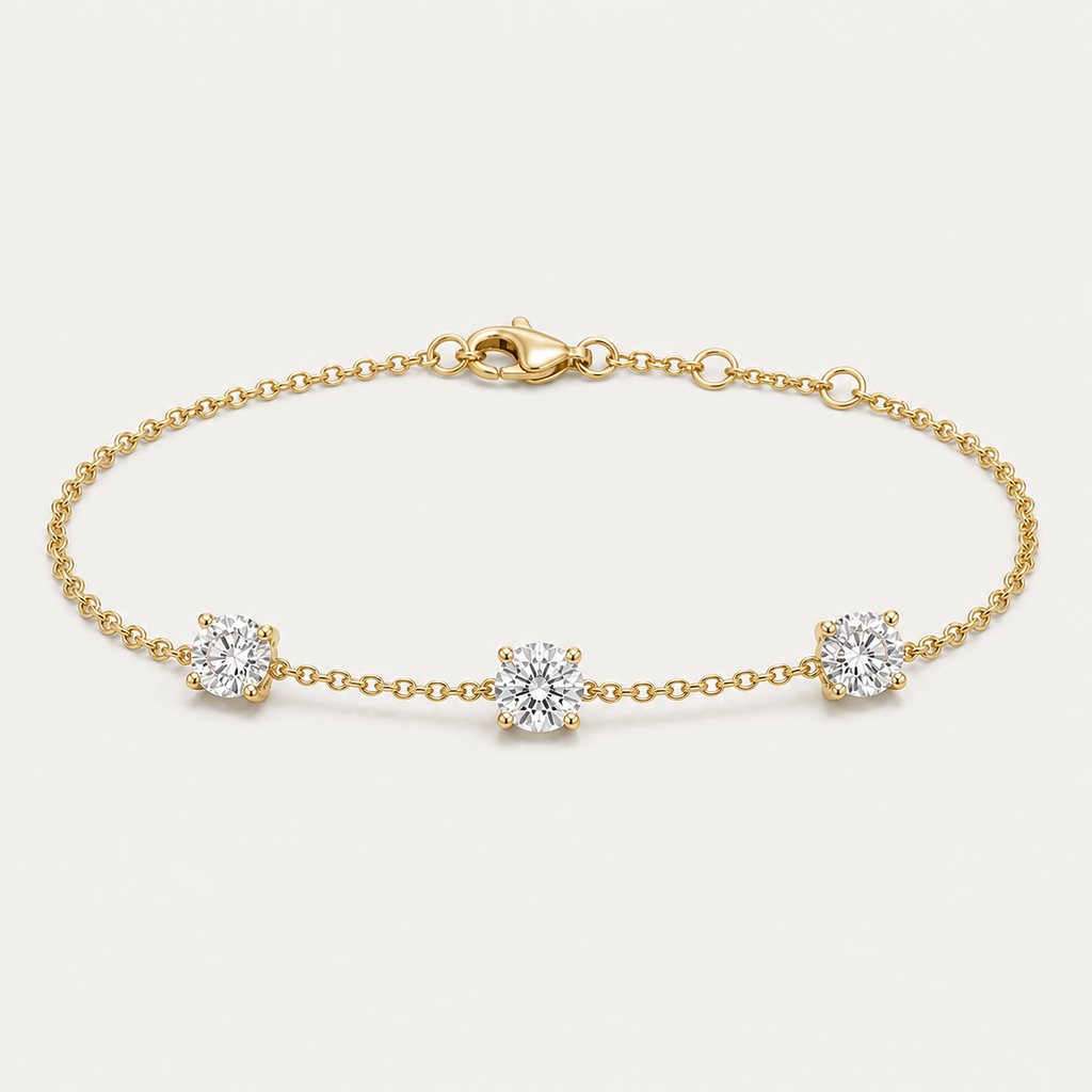 14K 3-Stone Bracelet | 1.5ct