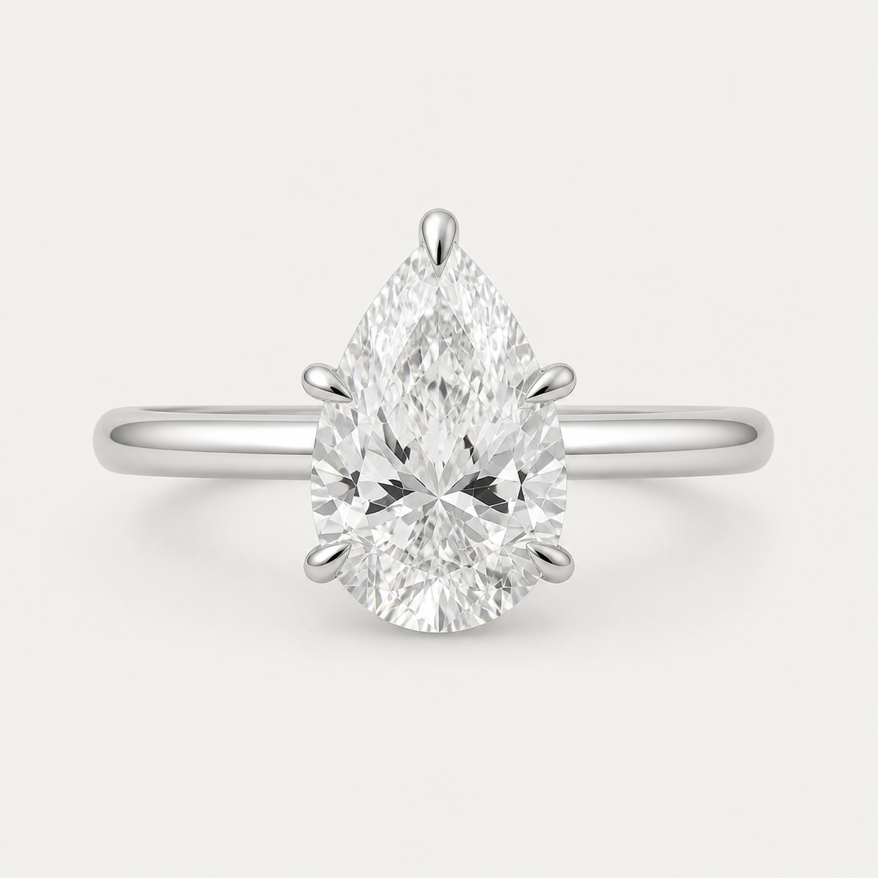 CLASSIC Pear Solitaire Ring | K14/K18, 1.0ct～2.0ct