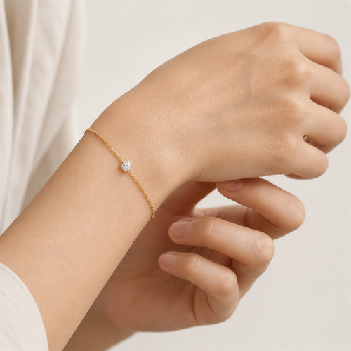 14K Solitaire Bracelet | 0.5ct