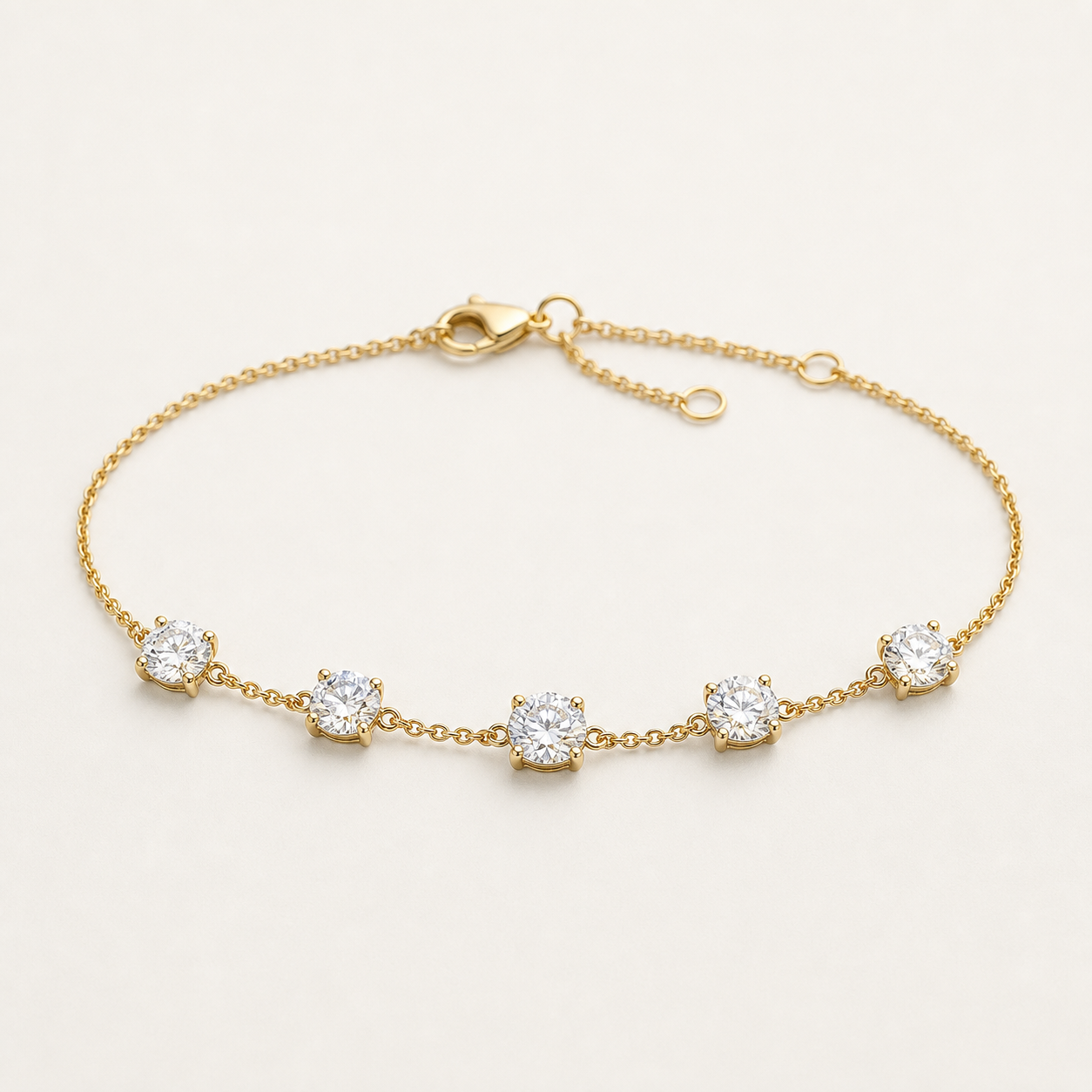 14K 5-Stone Bracelet | 2.5ct