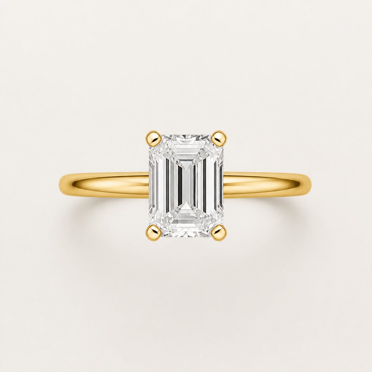 CLASSIC Emerald Solitaire Ring | K14/K18, 1.0ct～2.0ct