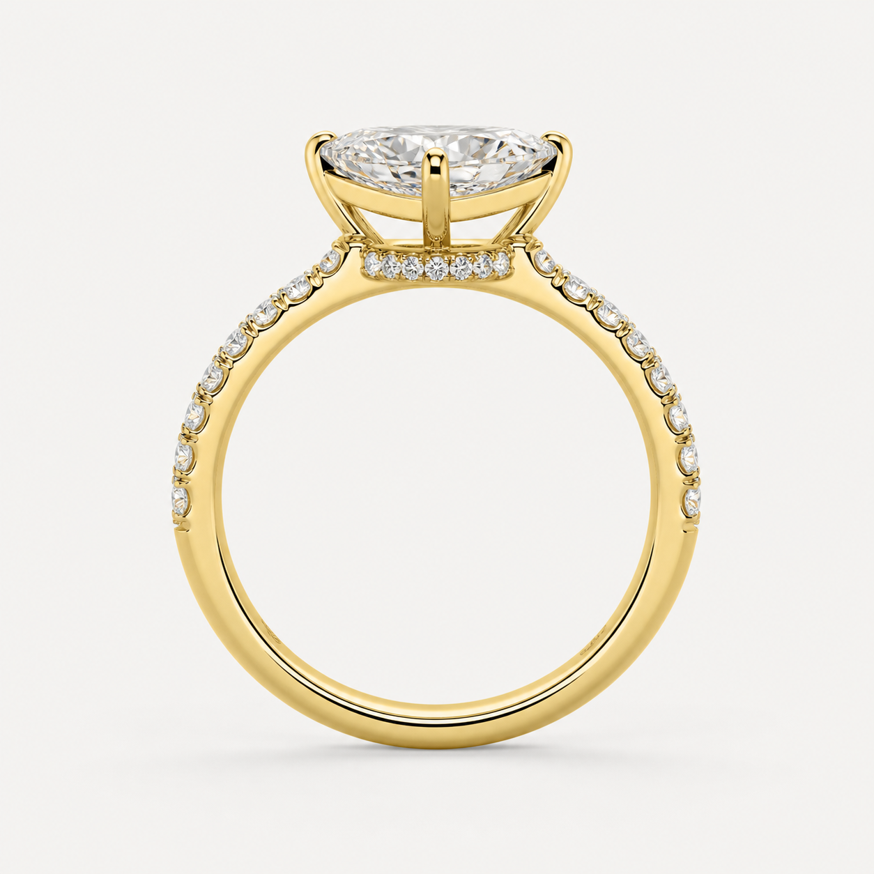 BRILLIANCE Pear Hidden Halo Pavé Ring | K14/K18,1.0ct～2.0ct