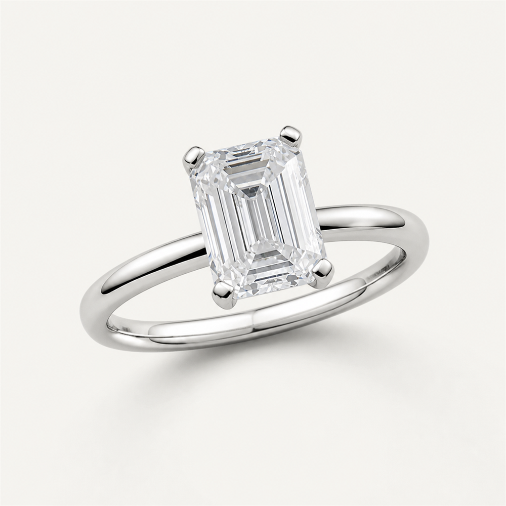 CLASSIC Emerald Solitaire Ring | K14/K18, 1.0ct～2.0ct