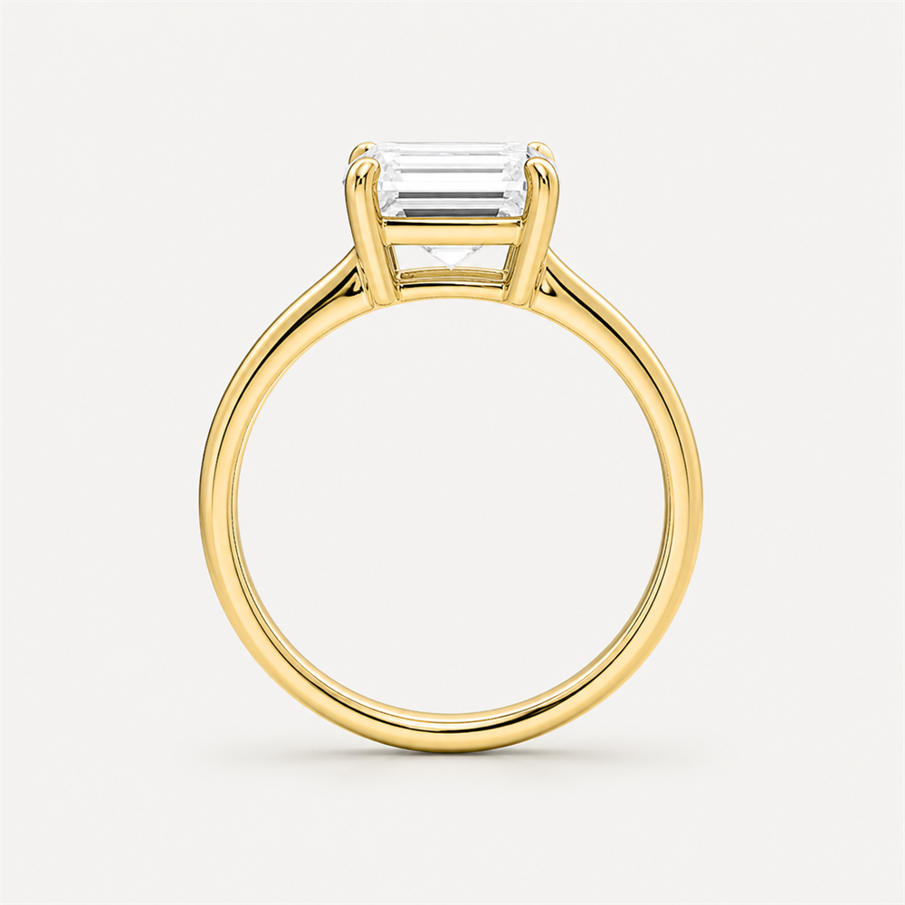 CLASSIC Emerald Solitaire Ring | K14/K18, 1.0ct～2.0ct