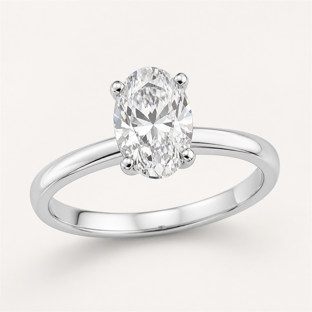 CLASSIC Oval Solitaire Ring | K14/K18, 1.0ct～2.0ct