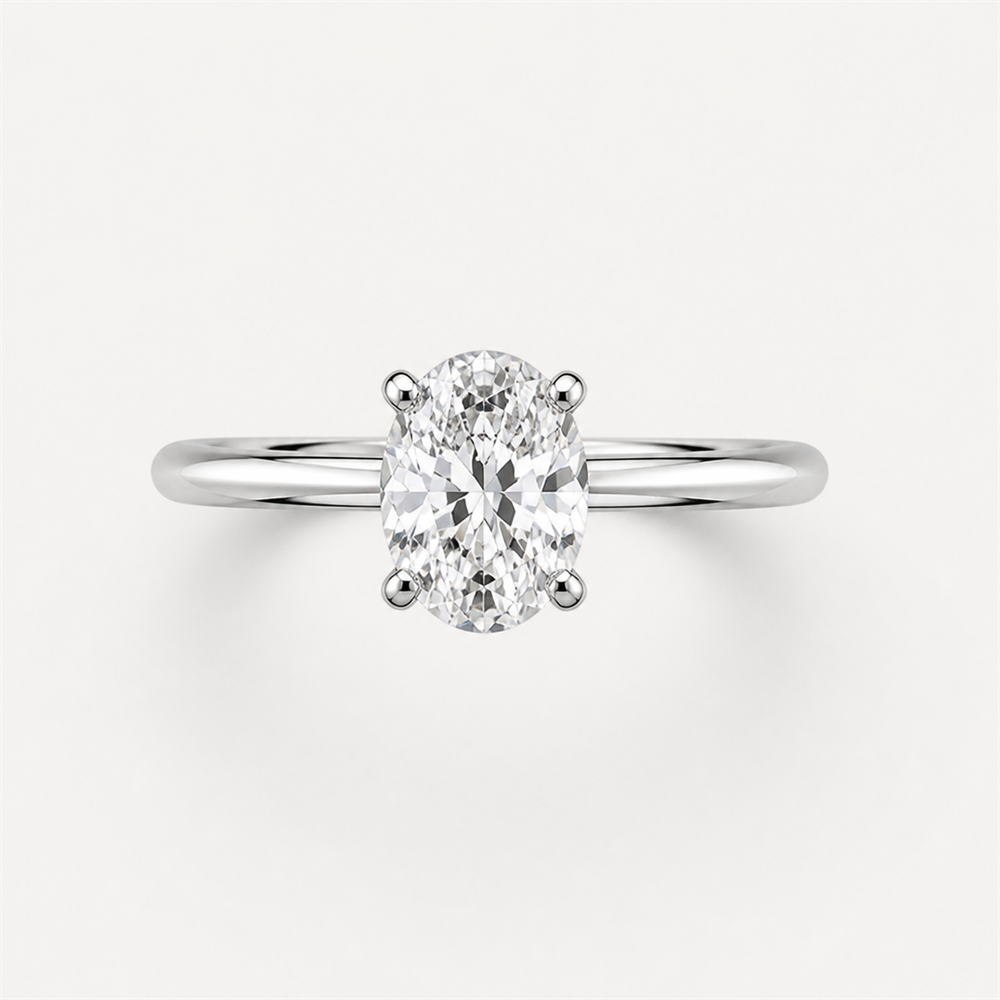 CLASSIC Oval Solitaire Ring | K14/K18, 1.0ct～2.0ct