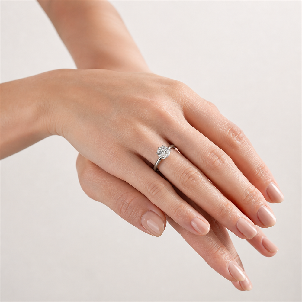 CLASSIC Round Solitaire Ring | K14/K18, 1.0ct～2.0ct