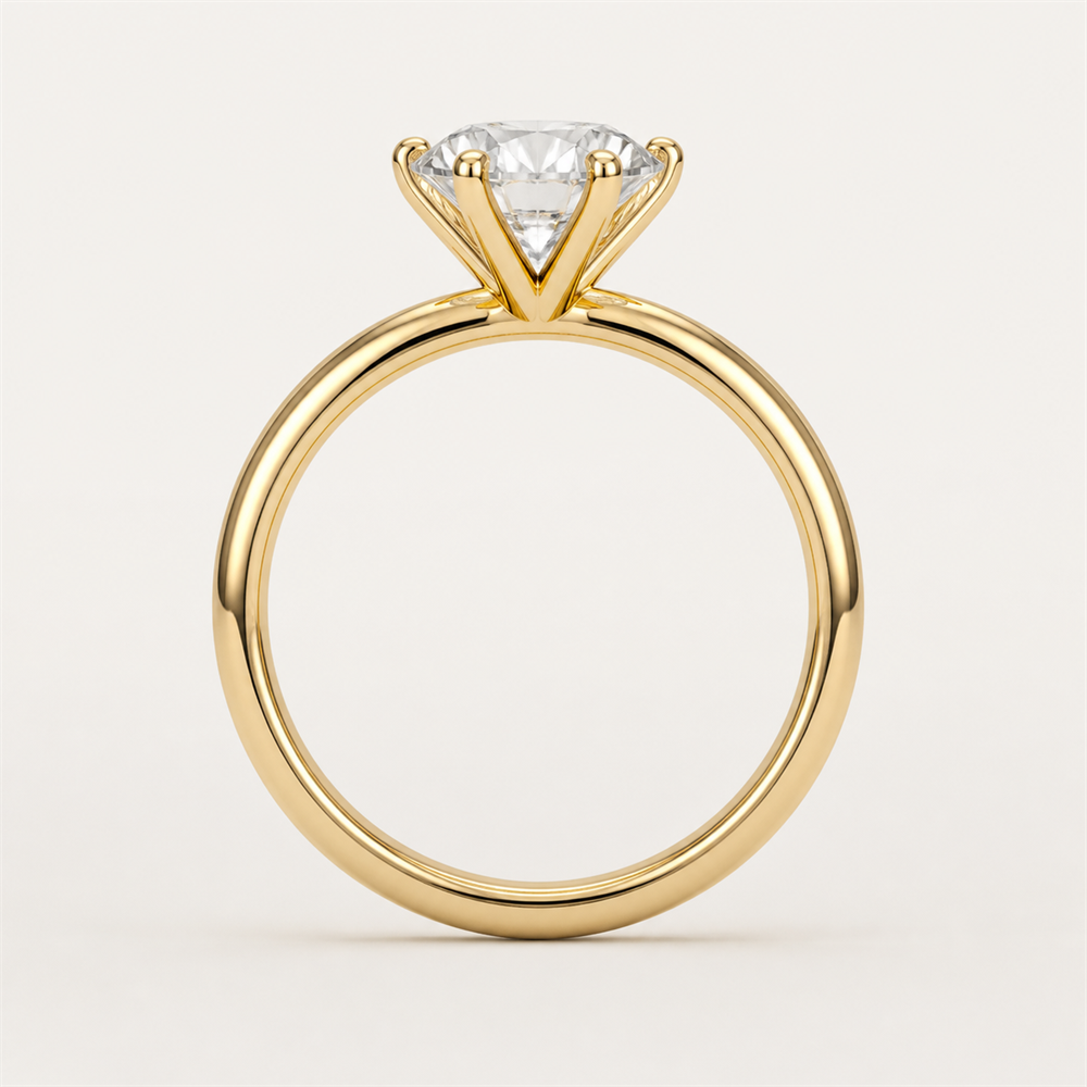CLASSIC Round Solitaire Ring | K14/K18, 1.0ct～2.0ct