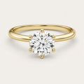 CLASSIC Round Solitaire Ring | K14/K18, 1.0ct～2.0ct